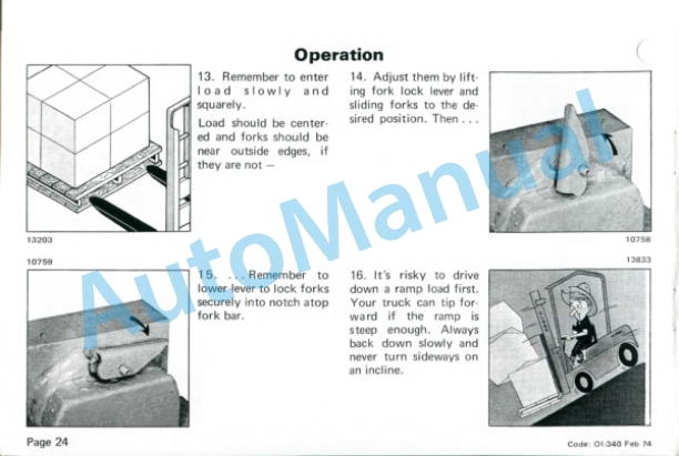 Clark Clarklift Electric EC-60, EC-70, EC-80 B 36-48 Volt Operator Instructions OI-340-5