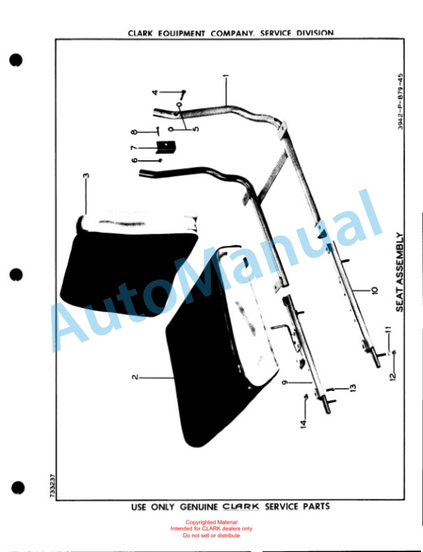 Clark Clarklift F30B Maintenance Manual and Parts Book X6B-2