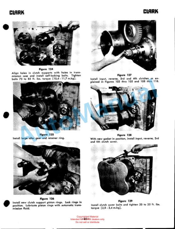 Clark Clarklift G.M Diesel Powered Overhaul Instructions OH-396-2
