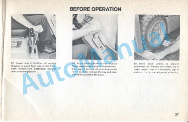 Clark Clarklift H 500 Y 20, 25, 30 Model Operator Instructions OI-349-5