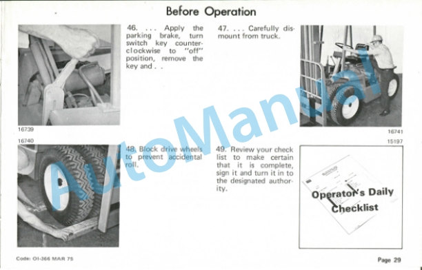 Clark Clarklift IT-40B Operator Instructions OI-366-4