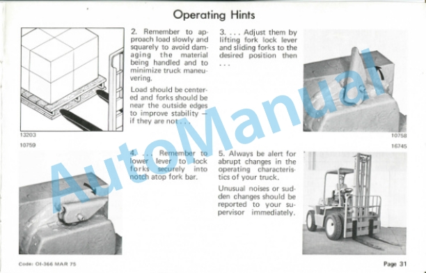 Clark Clarklift IT-40B Operator Instructions OI-366-5