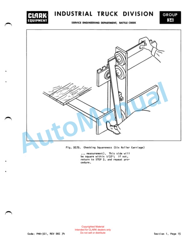 Clark Clarklift IT-40B Planned Maintenance and Adjustment Procedures Manual PMA-366-2
