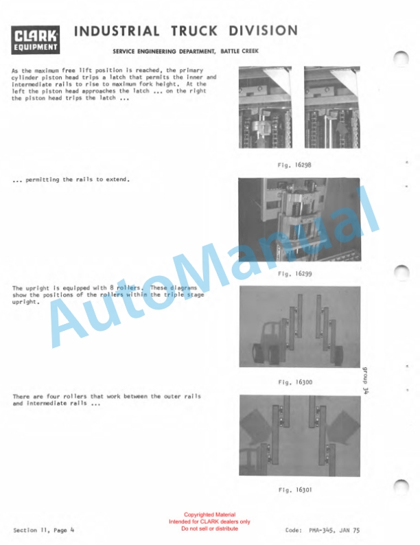 Clark Clarklift IT-40B Planned Maintenance and Adjustment Procedures Manual PMA-366-4