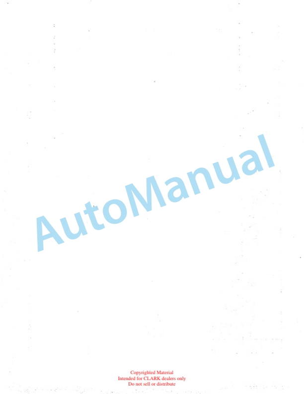 Clark Clarklift Model 20 Maintenance Manual and Parts Book X4A-3