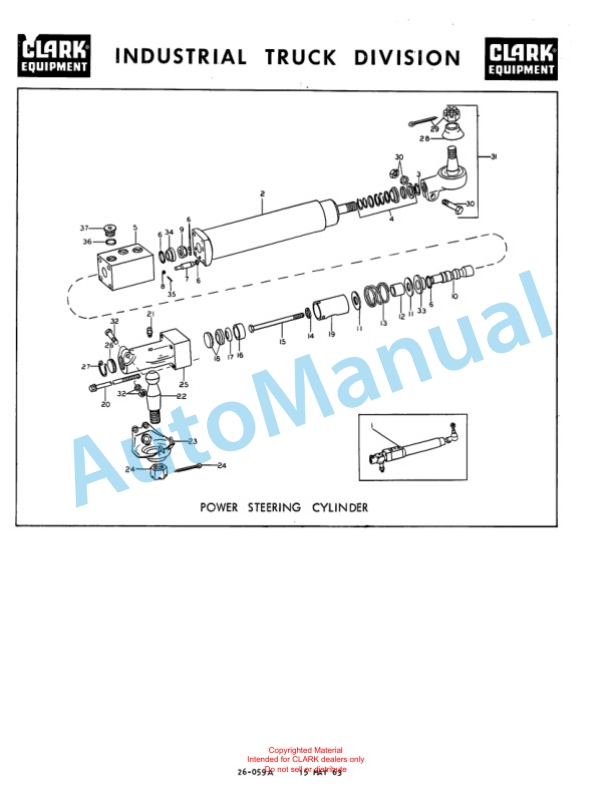 Clark Clarklift Model CFY 70 Maintenance Manual and Parts Book X32A1729-2