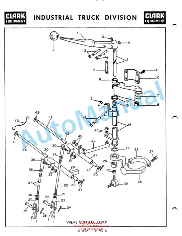 Clark Clarklift Model CFY 80 Maintenance Manual and Parts Book X32A2 729-3