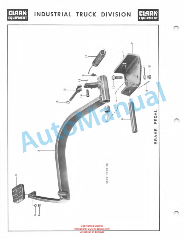 Clark Clarklift Model CY 150 Maintenance Manual and Parts Book X57A-4