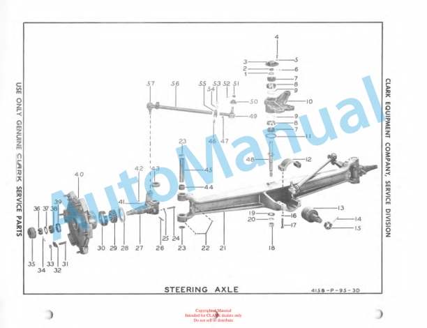 Clark Clarklift Model CY 180s Maintenance Manual and Parts Book X60A-2