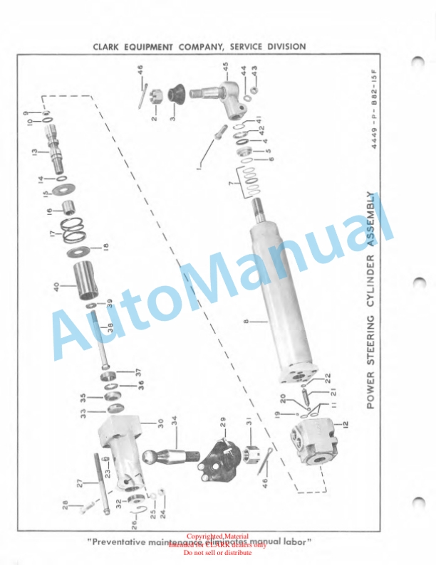 Clark Clarklift Model CY 200 Maintenance Manual and Parts Book X78A-3