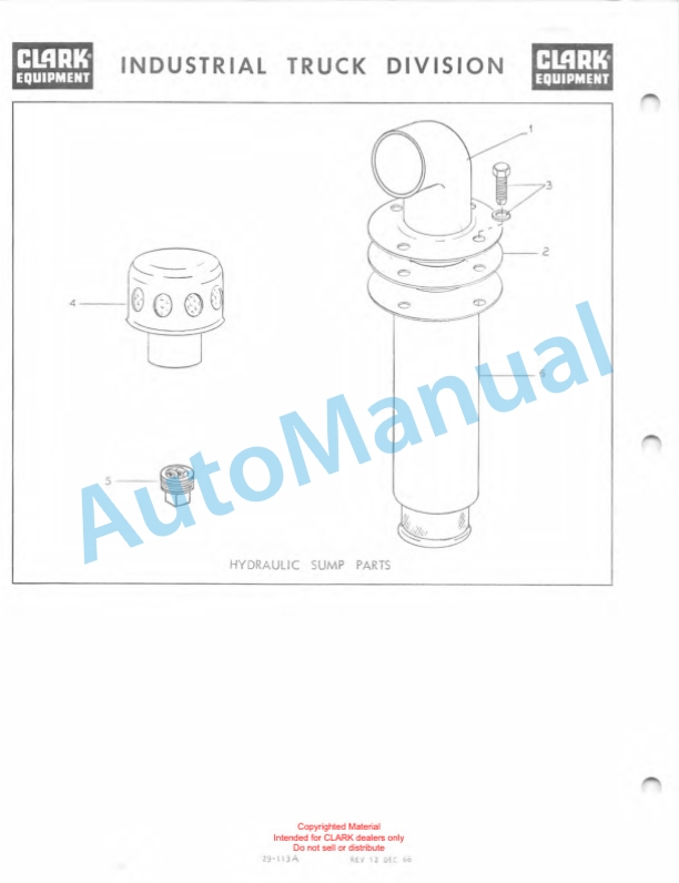 Clark Clarklift Model CY 200B Maintenance Manual and Parts Book GX78B3-4