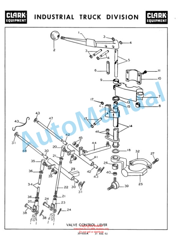 Clark Clarklift Model CY 60 Parts Book X114A 711-3