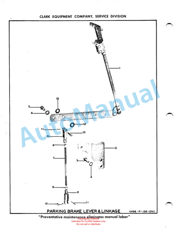 Clark Clarklift Model CY 70 Parts Book X114A1 711-2