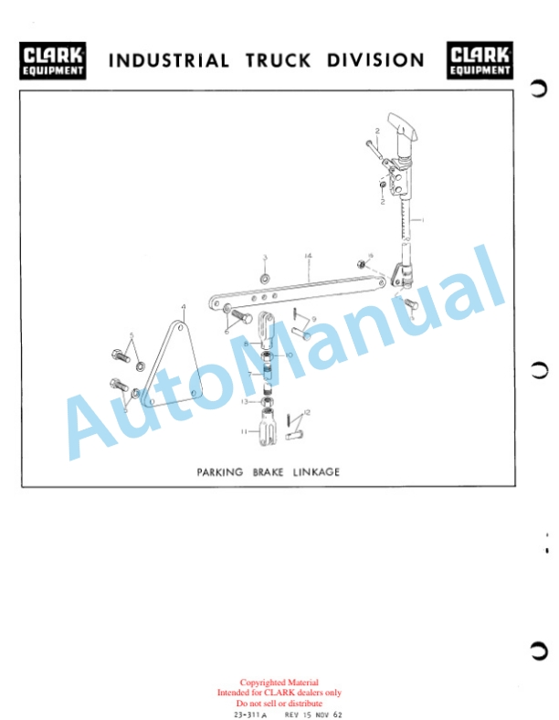 Clark Clarklift Model CY 80 Parts Book X114A2 711-2