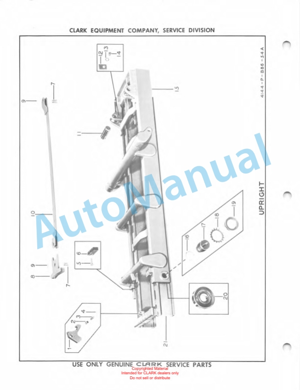 Clark Clarklift Model CY20B Maintenance Manual and Parts Book X26B 747-5