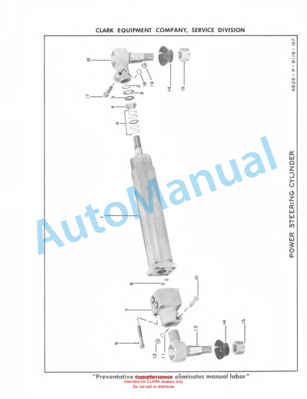 Clark Clarklift Ranger 60 B Parts Book X103B 794-2