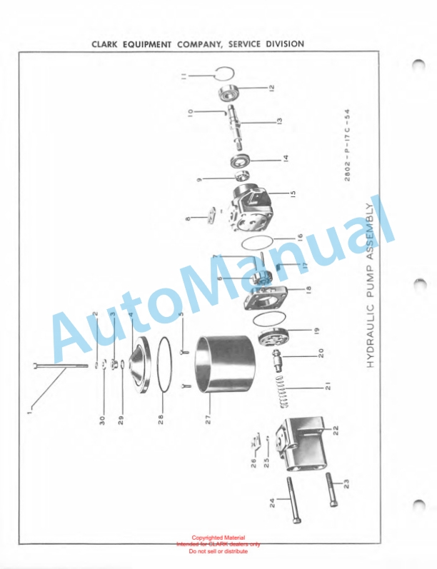 Clark Clarklift Ranger 60 Maintenance Manual and Parts Book X103A-3