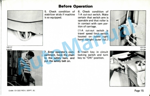 Clark Clarklift ROS-25-40 Operator Instructions OI-322-3