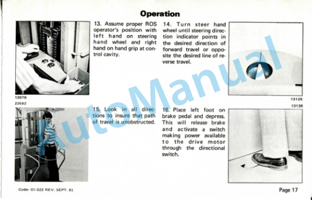 Clark Clarklift ROS-25-40 Operator Instructions OI-322-4