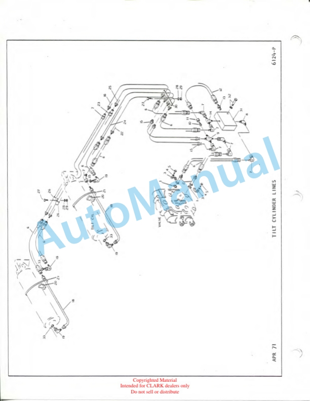 Clark Clarklift Y 5275 CY 525, 625, 700 Diesel Parts Book X151 3655-3