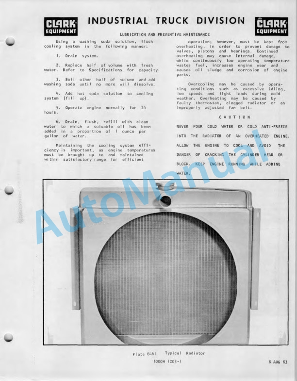 Clark Clarktor 120, 120 B Operator Manual O-175 1st-4