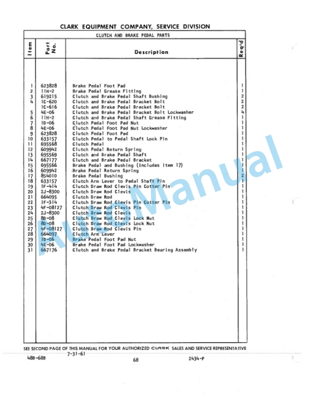 Clark Clarktor 120 B Parts Book 48B 978-3