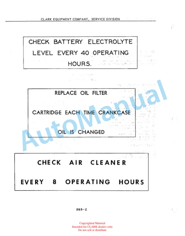 Clark Clarktor 21 Towing Tractor Code 107 Maintenance Manual-2