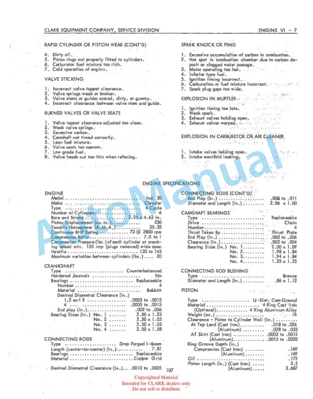 Clark Clarktor 21 Towing Tractor Code 107 Maintenance Manual-5