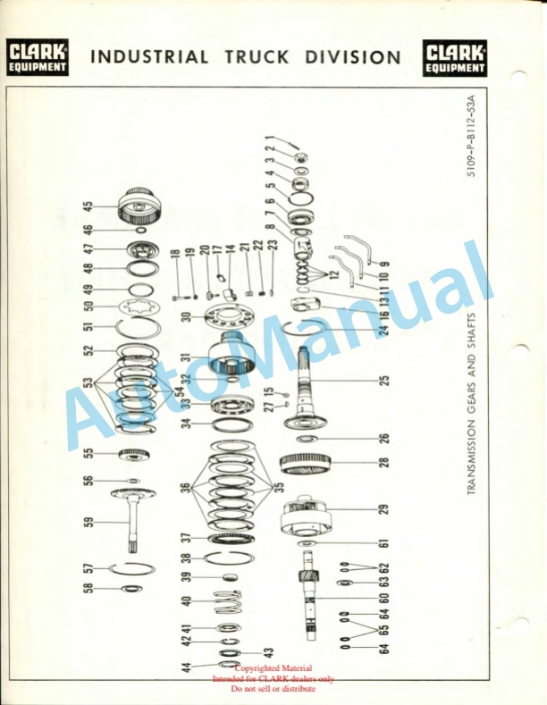 Clark Clarktor CTA 40C Maintenance Manual and Parts Book G125A-3