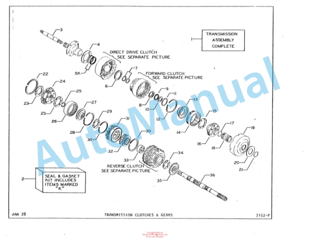 Clark Clarktor Diesel Automatic Parts Book X161 6560-3
