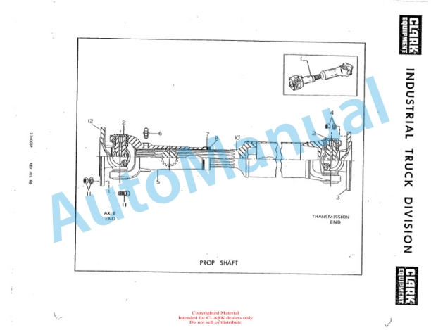 Clark Clarktor E Parts Book X138E 2291-3