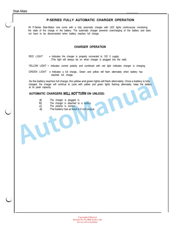 Alternative view of Clark CM5, CM7, CP 7, CP 10, CP 12 Service and Parts Manual
