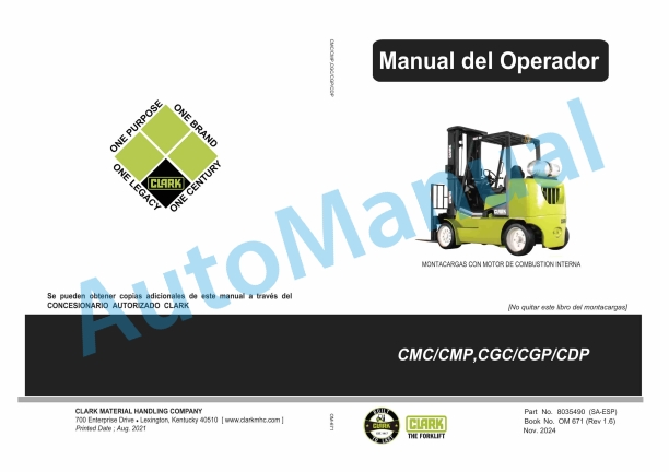 Clark CMC-CMP, CGC-CGP-CDP Operator Manual OM-671 SA-ES