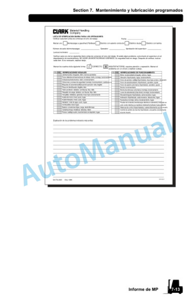 Clark CMC-CMP, CGC-CGP-CDP Operator Manual OM-671 SA-ES-4