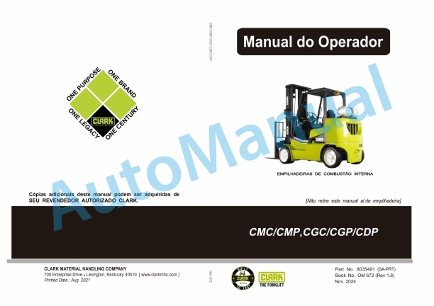 Clark CMC-CMP, CGC-CGP-CDP Operator Manual OM-672 SA-PR