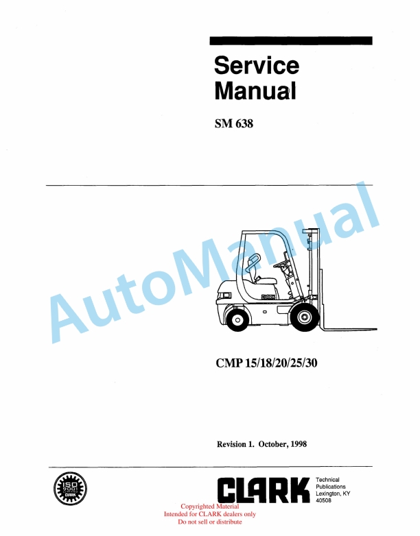 Clark CMP 15, 18, 20, 25, 30 Service Manual SM-638