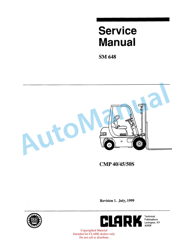 Clark CMP 40, 45, 50S Service Manual SM-648