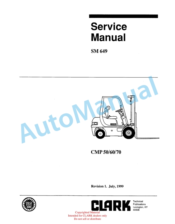 Clark CMP 50, 60, 70 Service Manual SM-649