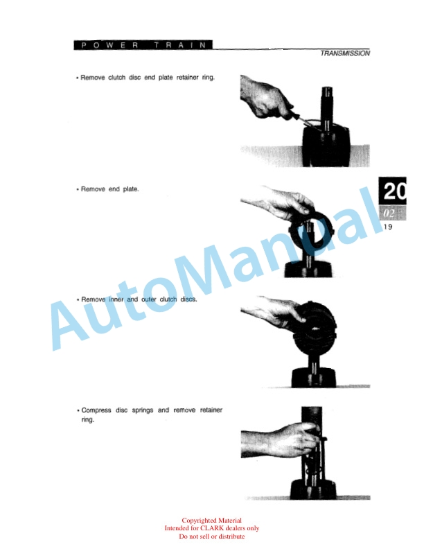 Alternative view of Clark CMP 50, 60, 70 Service Manual SM-649