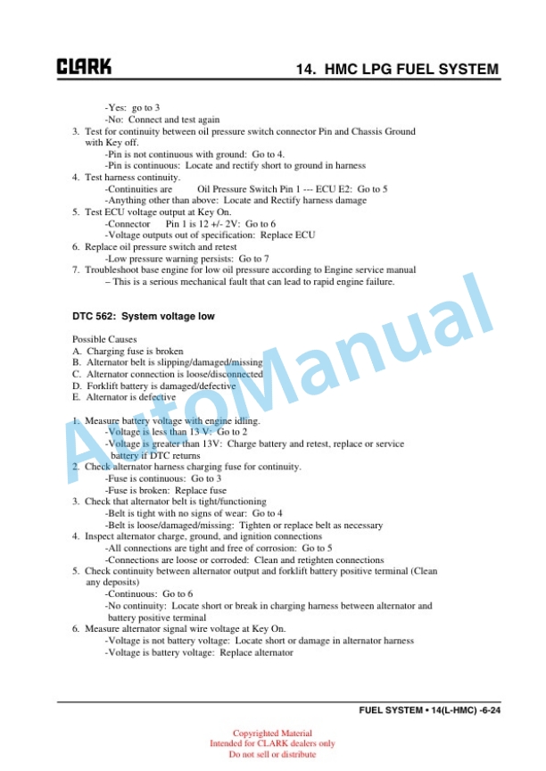 Alternative view of Clark CMP15-20s D, L Service Manual SM-687