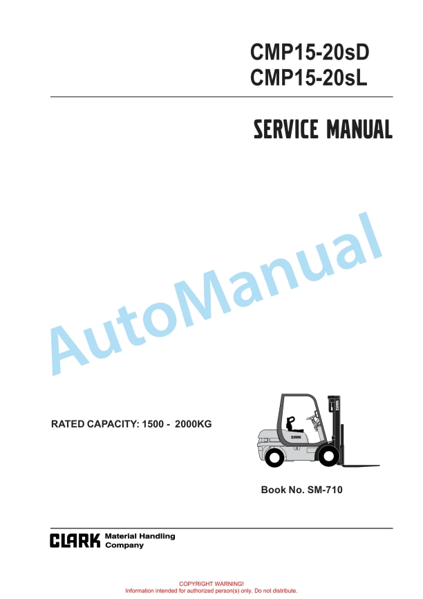 Clark CMP15-20sD, CMP15-20sL Service Manual SM-710