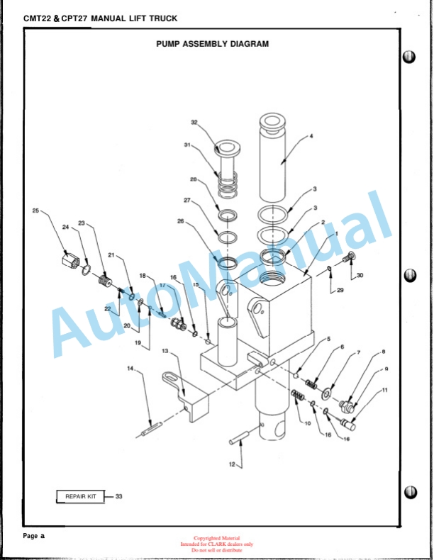 Clark CMT 22, CPT 27 Service and Parts Manual-5