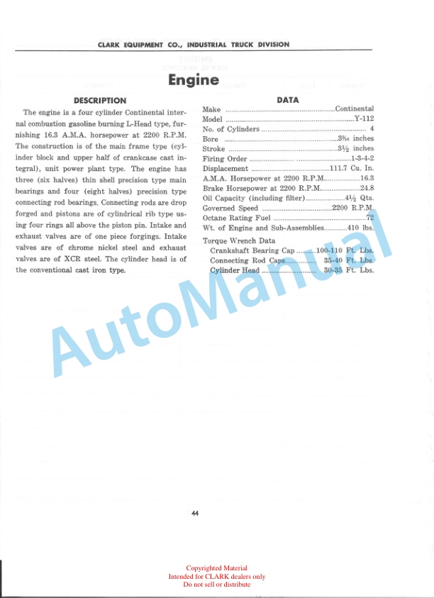 Clark Code 19 Maintenance Manual-2