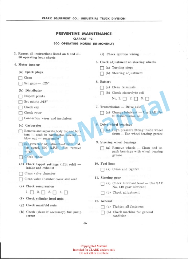 Clark Code 19 Maintenance Manual-4