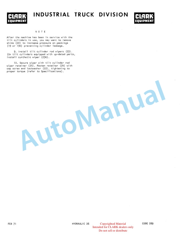 Clark Code 269 Model ST245 Maintenance Manual-3