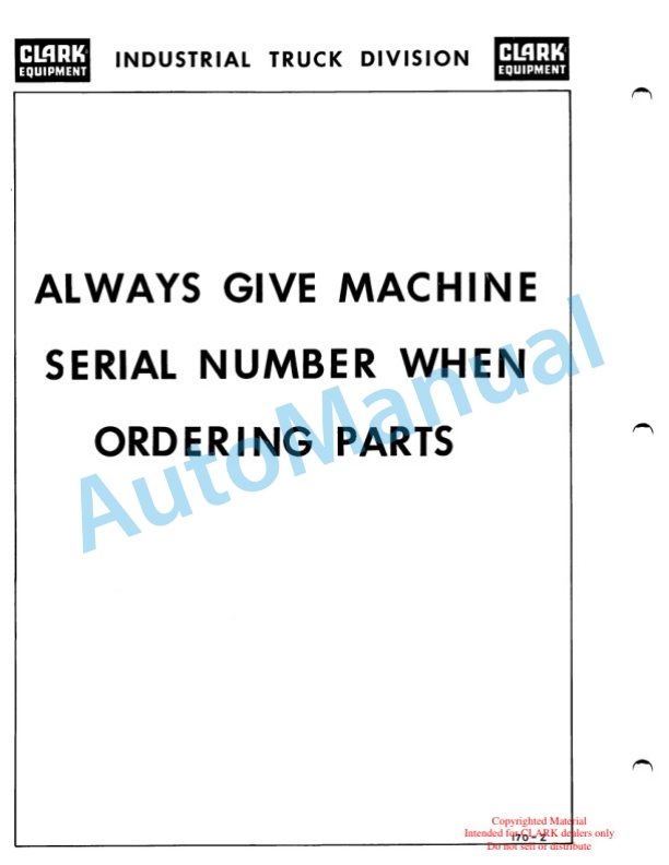 Clark Code 81 Maintenance Manual-2