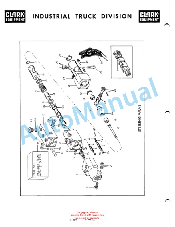 Clark Contractor Material Handling Equipment IT 60 Parts Book X122A 2042-4