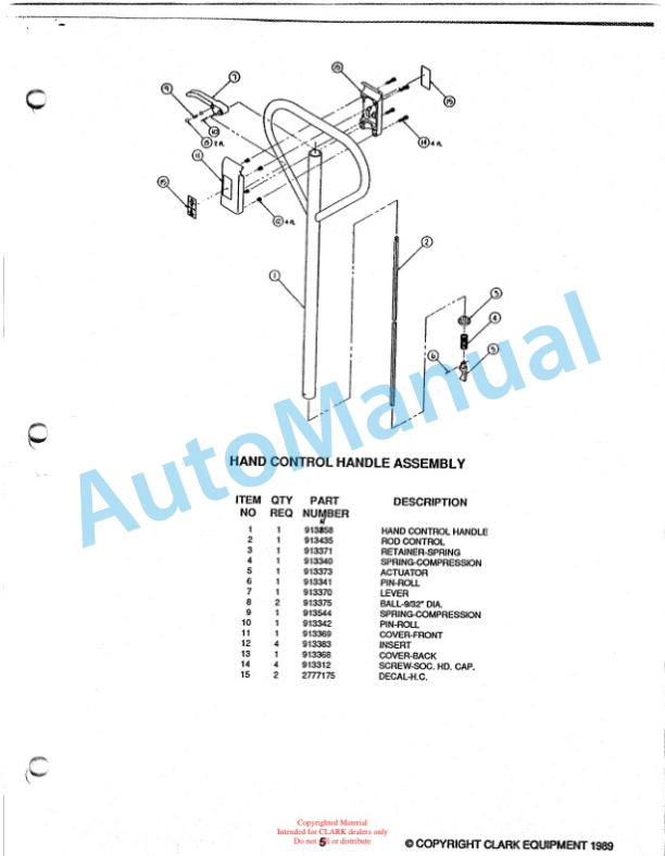 Clark CPT E45 Hand Hydraulic Pallet Truck Service and Parts Manual-2