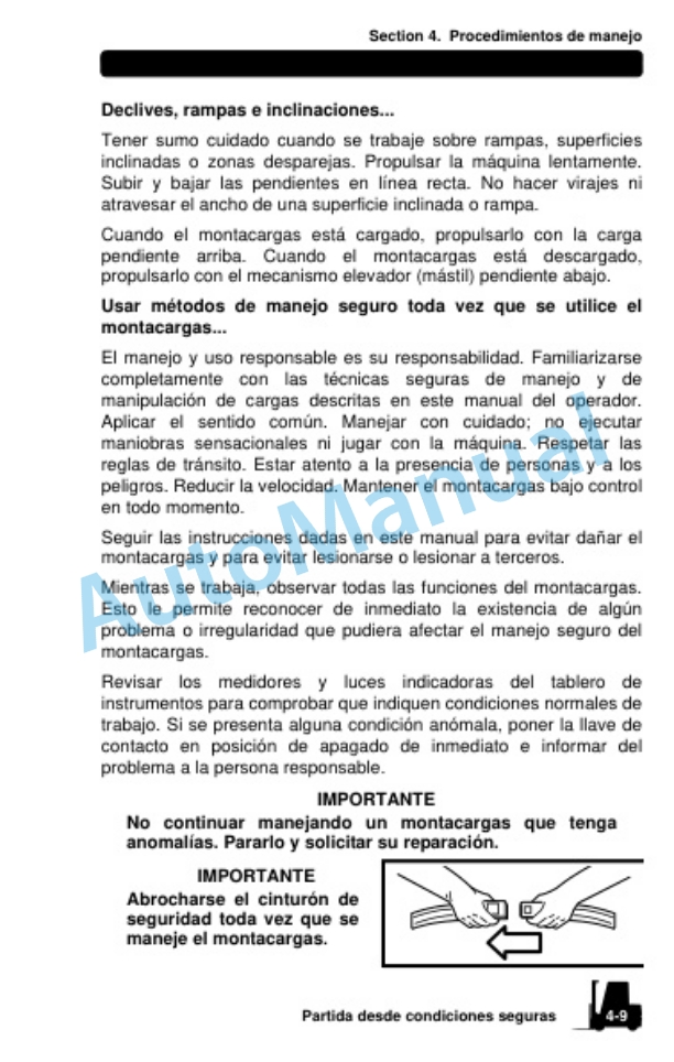 Clark CQ 20, 25, 30 D, CQ 20, 25, 30 L Operator Manual OM-788 SPA-2