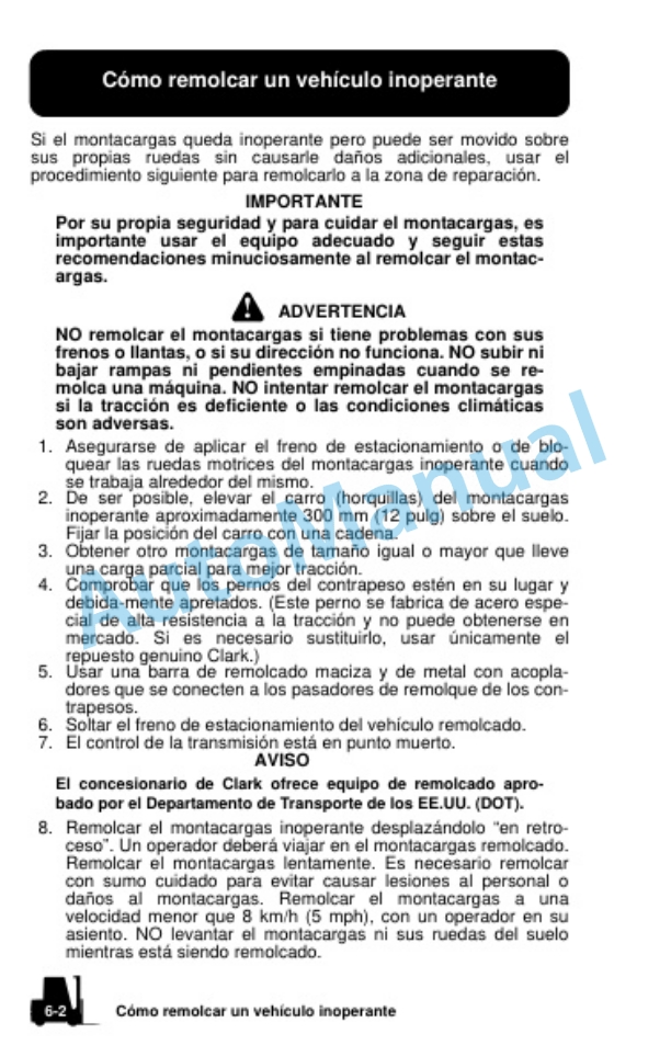 Clark CQ 20, 25, 30 D, CQ 20, 25, 30 L Operator Manual OM-788 SPA-3